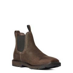 Ariat Dark Brown Groundbreaker Chelsea Wide Square Toe Men's Waterproof Work Boots 10038324