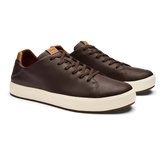 Olukai Dark Java Lae'ahi Li'Ili Men's Waterproof Leather Sneakers 10455-4848
