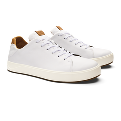 Olukai Bright White Lae'ahi Li 'Ili Men's Waterproof Leather Sneakers 10455-WBWB