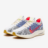 Nike Womens Pegasus Turbo Flyknit Next Nature - Pure Platinum/Bright Crimson