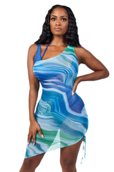 TIKI ISLAND COVERUP-BLUE ABSTRACT