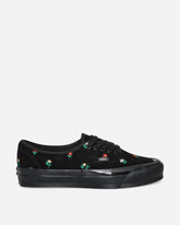 Authentic 44 Embroidery Sneakers Flower Print Black