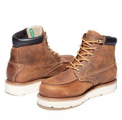 Timberland Golden Brown Full-Grain Timberland Pro Gridworks 6 Inch Waterproof Alloy Toe Work Boots A29V1