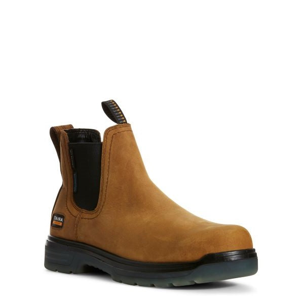 Ariat Aged Bark Turbo Chelsea Waterproof Carbon Toe Mens Work Boots 10027331