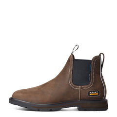 Ariat Dark Brown Groundbreaker Chelsea Men's Wide Square Toe Waterproof Steel Toe Work Boot 10034148
