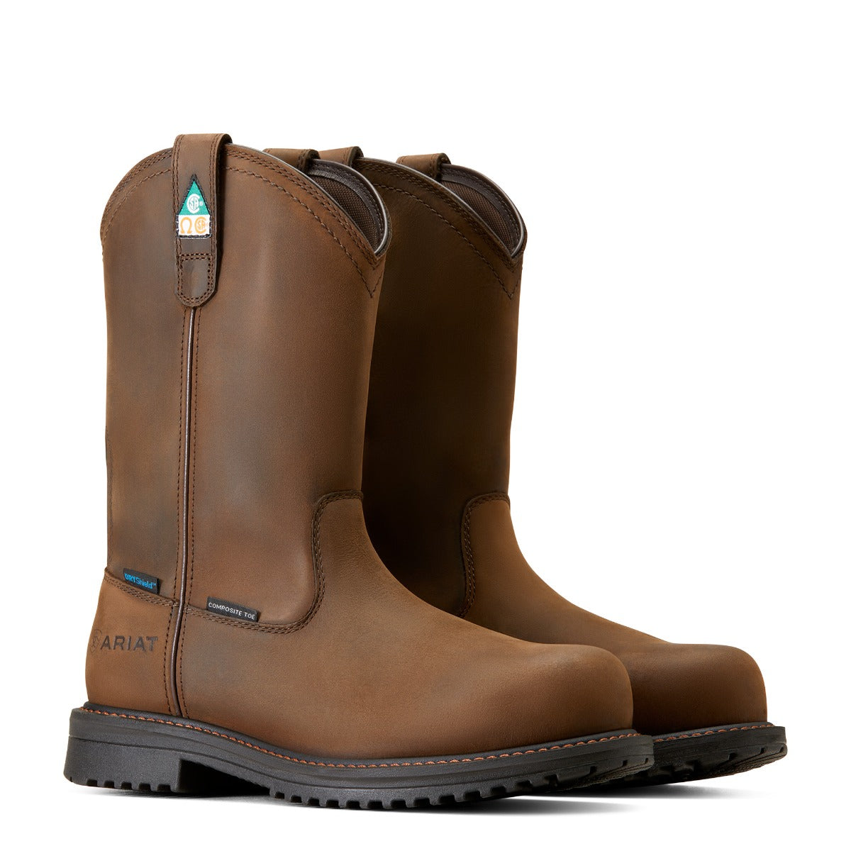 Ariat Oily Distressed Brown MNS RigTEK Waterproof Composite Toe Men's Work Boots 10035988
