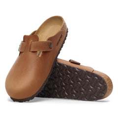 Birkenstock Cognac Oiled Leather Boston Men's Clog Shoes R1028179