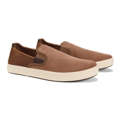 Olukai Tan/Dark Wood Lae'ahi Kapa Men's Corduroy Slip-On Sneakers/Casual Shoes 10446-3463