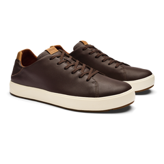 Olukai Dark Java Lae'ahi Li'Ili Men's Waterproof Leather Sneakers 10455-4848
