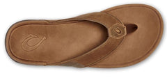 Olukai Toffee Tuahine Mens Leather Beach Sandals 10465-3333
