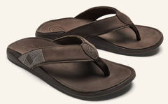 Olukai Dark Wood Tuahine Mens Comfort Sandals 10465-6363