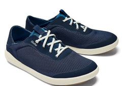 Olukai Trench Blue and Off White Moku Pae Mens No Tie Boat Shoes 10472-DE18