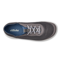 Olukai Pavement/Vintage Blue Moku Pae Men's Breathable Boat Shoes 10472-PVVN