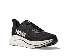 Hoka Black/White Clifton 10 Men's Wide Width Running Shoes 1162032-BWHT