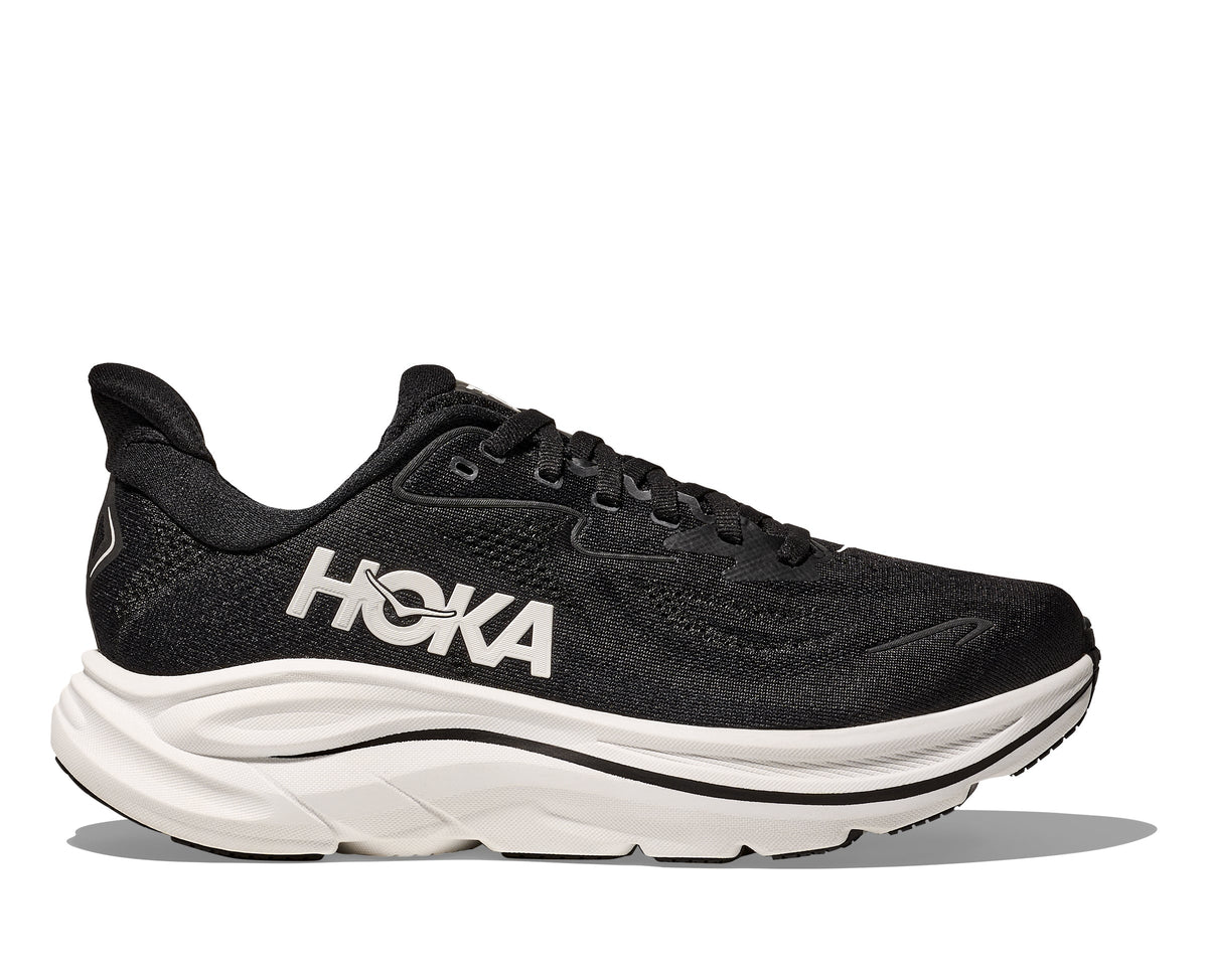 Hoka Black/White Clifton 10 X-Wide Men's Shoes 1162051-BWHT