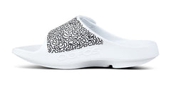 OOFOS Unisex OOahh Sport Flex Limited Slide Sandal - White Labyrinth