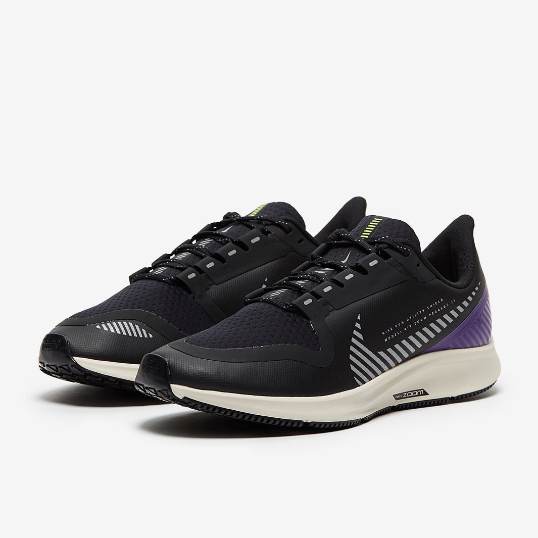 Nike Womens Pegasus 36 Shield -  Black/Silver-Desert Sand