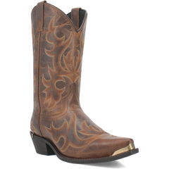 Laredo Tan/Tan Jameson Men's 12 inch Snip Toe Leather Western Boots 68549