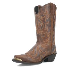 Laredo Tan/Tan Jameson Men's 12 inch Snip Toe Leather Western Boots 68549