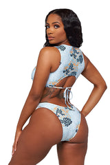 SANTA MONICA BIKINI-BLUE ANIMAL PRINT