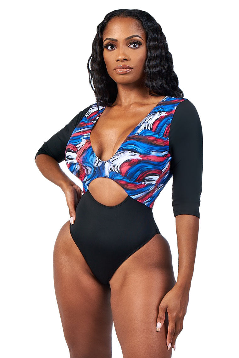 SUN SEEKER SWIMSUIT-BLACK