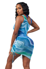 TIKI ISLAND COVERUP-BLUE ABSTRACT