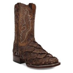 Dan Post Brown/Brown Raymond 11 inch Shaft Men's Pirarucu Broad Square Toe Boots DP5011