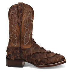 Dan Post Brown/Brown Raymond 11 inch Shaft Men's Pirarucu Broad Square Toe Boots DP5011