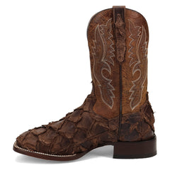 Dan Post Brown/Brown Raymond 11 inch Shaft Men's Pirarucu Broad Square Toe Boots DP5011