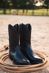 Lebo's 1923 Men's Black Leather Round Toe Western Boots L1100