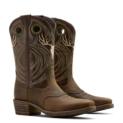 Ariat Wild Taupe/Espresso Hybrid Roughstock Antler Men's Cowboy Boots 10061156